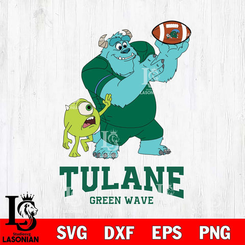 Tulane Green Wave Sully & Mike Football Cricut,Christmas SVG DXF EPS PNG FILE, NCAA Digital Download,Instant Download, Silhouette