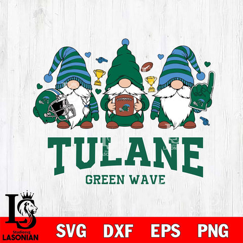 Tulane Green Wave Three Gnome File Cut, NCAA SVG, Digital Download , Criucut , Silhouette
