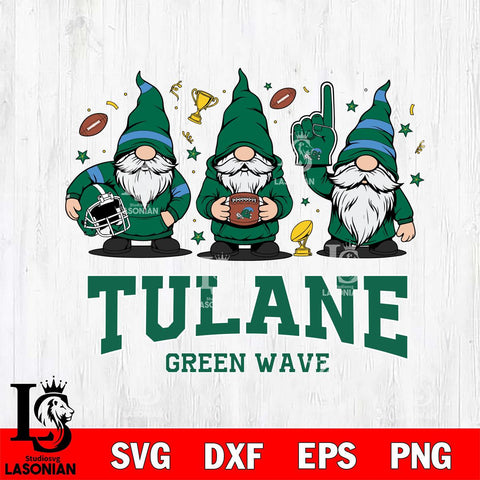 Tulane Green Wave Three Gnome FAN File Cut, NCAA SVG, Digital Download , Criucut , Silhouette