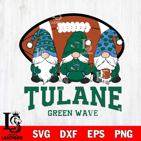 Tulane Green Wave Three Gnome Football File Cut, NCAA SVG, Digital Download , Criucut , Silhouette