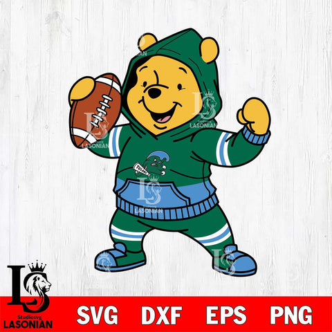 Tulane Green Wave Winnie The Pooh Disney Football Christmas File Cut, NCAA SVG DXF EPS PNG FILE, Digital Download , Criucut , Silhouette