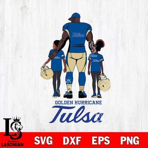 Tulsa Golden Hurricane 3 Father and son Rugby SVG DXF EPS PNG FILE,NCAA SVG, Father day Digital Download,Instant Download, Silhouette