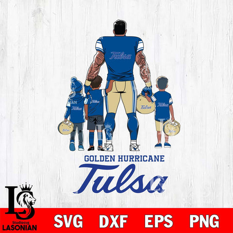 Tulsa Golden Hurricane 4 Father and son Rugby SVG DXF EPS PNG FILE,NCAA SVG, Father day Digital Download,Instant Download, Silhouette