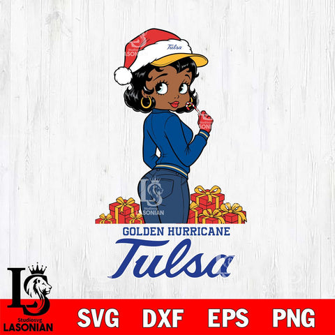 Tulsa Golden Hurricane Betty Boop Back File Cut, NCAA SVG DXF EPS PNG PDF File, Digital Download , Criucut , Silhouette