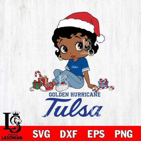 Tulsa Golden Hurricane Betty Boop Christmas File Cut, NCAA SVG DXF EPS PNG PDF File, Digital Download , Criucut , Silhouette