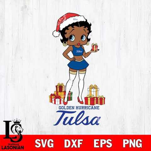 Tulsa Golden Hurricane Betty Boop Christmas Gift File Cut, NCAA SVG DXF EPS PNG PDF File, Digital Download , Criucut , Silhouette