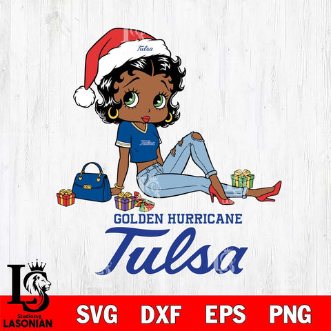 Tulsa Golden Hurricane Betty Boop Christmas Packing File Cut, NCAA SVG DXF EPS PNG PDF File, Digital Download , Criucut , Silhouette