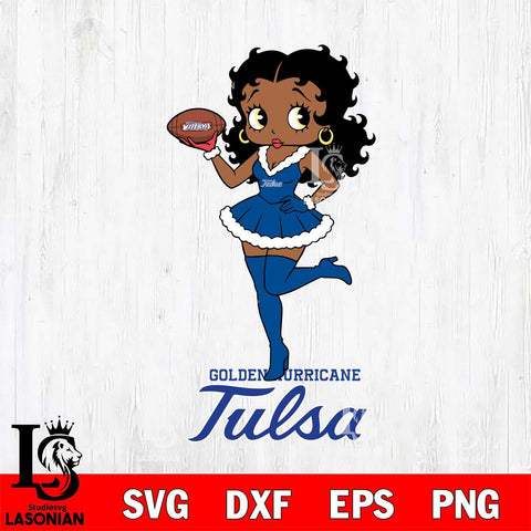 Tulsa Golden Hurricane Betty Boop Christmas Rugby File Cut, NCAA SVG DXF EPS PNG PDF File, Digital Download , Criucut , Silhouette