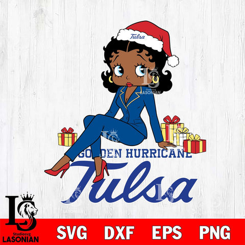 Tulsa Golden Hurricane Betty Boop Christmas fan File Cut, NCAA SVG DXF EPS PNG PDF File, Digital Download , Criucut , Silhouette
