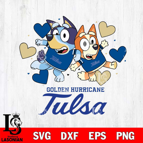 Tulsa Golden Hurricane Bluey & Bingo 10 Svg Eps Dxf Png File, NCAA svg, Digital Download, Instant Download