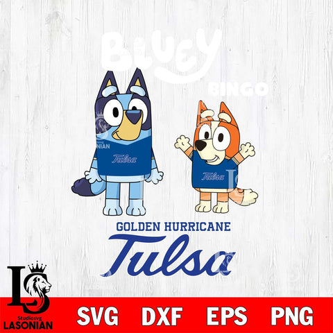 Tulsa Golden Hurricane Bluey & Bingo 4 Svg Eps Dxf Png File, NCAA svg, Digital Download, Instant Download