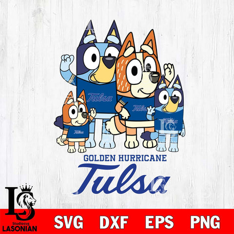 Tulsa Golden Hurricane Bluey & Bingo 7 Svg Eps Dxf Png File, NCAA svg, Digital Download, Instant Download