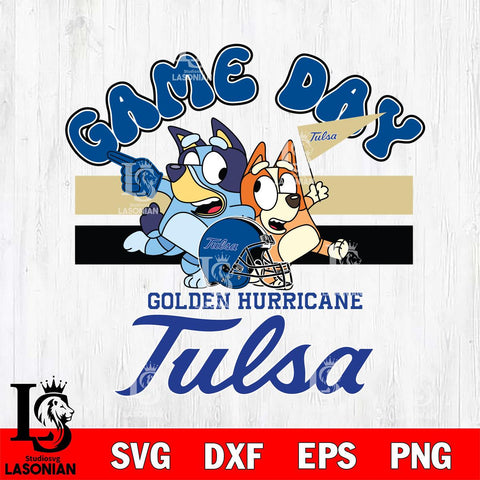 Tulsa Golden Hurricane Bluey & Bingo 9 Svg Eps Dxf Png File, NCAA svg, Digital Download, Instant Download