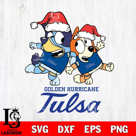 Tulsa Golden Hurricane Bluey Christmas Holiday Svg Eps Dxf Png File, Digital Download