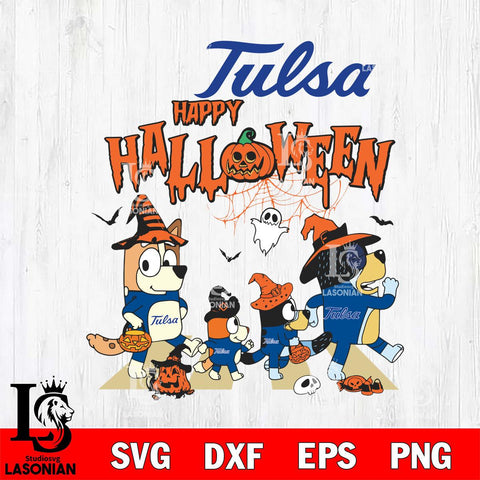 Tulsa Golden Hurricane Bluey Halloween Family Svg Eps Dxf Png File, Digital Download, Instant Download