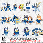 Tulsa Golden Hurricane Bluey NCAA Bundle 12 Svg Eps Dxf Png File, Digital Download, Instant Download