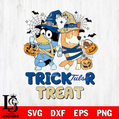 Tulsa Golden Hurricane Bluey Trick or Treat Halloween 2 Svg Eps Dxf Png File, Digital Download, Instant Download
