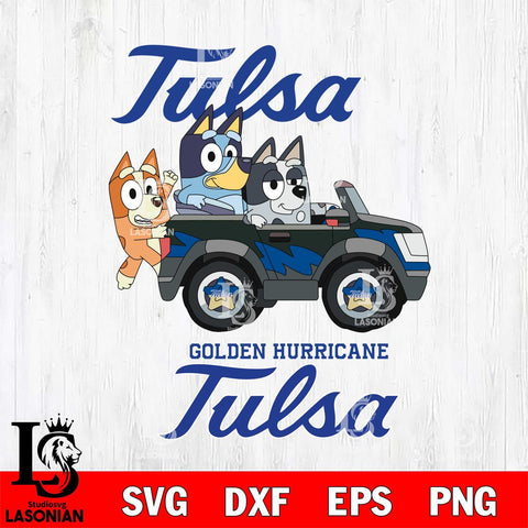 Tulsa Golden Hurricane Bluey friends car Svg Eps Dxf Png File, NCAA svg, Digital Download, Instant Download