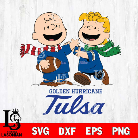 Tulsa Golden Hurricane Charlie Brown & Linus Football Cricut,Christmas SVG DXF EPS PNG FILE, NCAA Digital Download,Instant Download, Silhouette