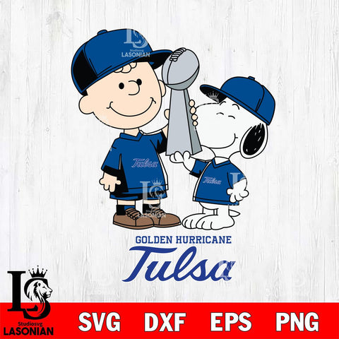 Tulsa Golden Hurricane Charlie Brown and Snoopy Champions Svg Eps Dxf Png File, NCAA svg , Digital Download , Instant Download, Cricut File