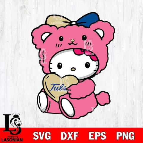 Tulsa Golden Hurricane Cute Hello Kitty 3 Svg Eps Dxf Png File, Digital Download, Instant Download