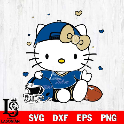 Tulsa Golden Hurricane Cute Hello Kitty Football Svg Eps Dxf Png File, NCAA svg, Digital Download, Instant Download