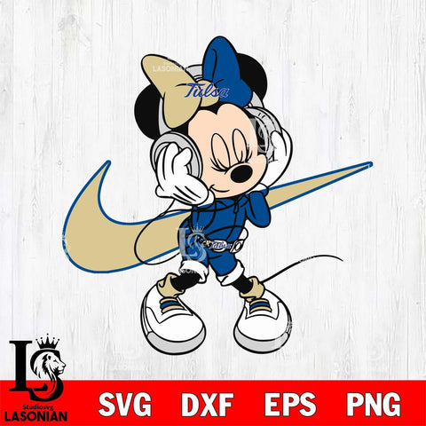 Tulsa Golden Hurricane Cute Minnie Mouse Dancing Svg Eps Dxf Png File, NCAA svg, Digital Download, Instant Download