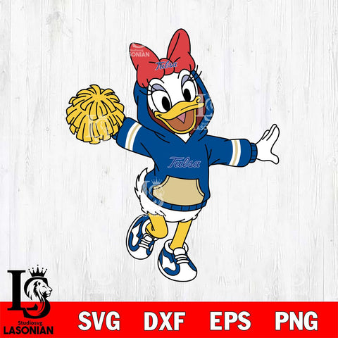 Tulsa Golden Hurricane Daisy Duck Cheerleader Christmas File Cut, NCAA SVG DXF EPS PNG FILE, Digital Download , Criucut , Silhouette