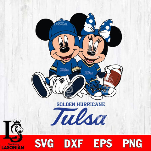 Tulsa Golden Hurricane Disney Mickey And Minnie Football Svg Eps Dxf Png File, NCAA svg , Digital Download , Instant Download, Cricut File