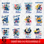 Tulsa Golden Hurricane Disney Rad Dad NCAA Bundle 12 SVG DXF EPS PNG FILE, BUNDLE NCAA Disney Father day File Cut,Digital Download,Instant Download,Disney Svg Files
