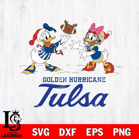 Tulsa Golden Hurricane Donald Duck & Daisy Duck Football Cricut,Christmas SVG DXF EPS PNG FILE, NCAA Digital Download,Instant Download, Silhouette