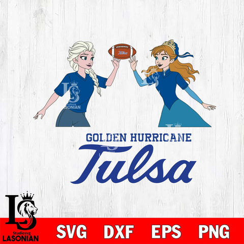 Tulsa Golden Hurricane Elsa & Anna Football Cricut,Christmas SVG DXF EPS PNG FILE, NCAA Digital Download,Instant Download, Silhouette