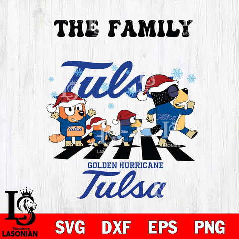 Tulsa Golden Hurricane Family Bluey Christmas Svg Eps Dxf Png File, Digital Download