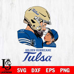 Tulsa Golden Hurricane Father And Child Rugby SVG DXF EPS PNG FILE,NCAA SVG, Father day Digital Download,Instant Download, Silhouette