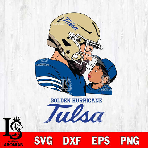 Tulsa Golden Hurricane Father And Child Rugby SVG DXF EPS PNG FILE,NCAA SVG, Father day Digital Download,Instant Download, Silhouette