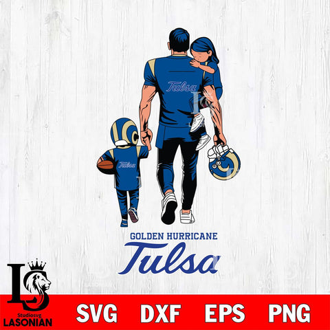 Tulsa Golden Hurricane Father And Son Football SVG DXF EPS PNG FILE,NCAA SVG, Father day Digital Download,Instant Download, Silhouette