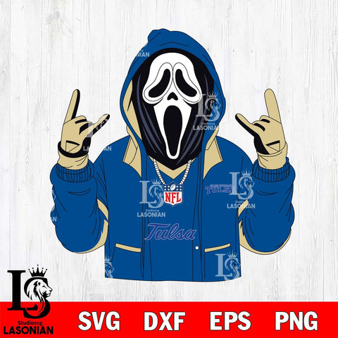 Tulsa Golden Hurricane Ghostface Scream Football Halloween Svg Eps Dxf Png File, NCAA svg, Digital Download, Instant Download