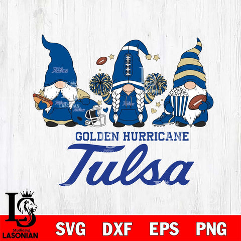 Tulsa Golden Hurricane Gnome Fan File Cut, NCAA SVG, Digital Download , Criucut , Silhouette