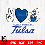 Tulsa Golden Hurricane Gnomes Peace & Love Svg Eps Dxf Png File, Digital Download, Instant Download