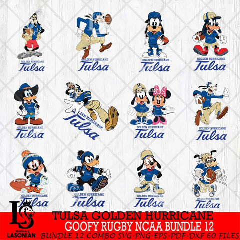 Tulsa Golden Hurricane Goofy Rugby Disney NCAA Bundle 12 SVG DXF EPS PNG FILE,NCAA bundle svg ,Football Digital Download,Instant Download, Silhouette