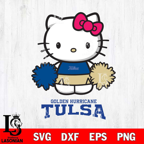 Tulsa Golden Hurricane Hello Kitty Cheerleader 2 Svg Eps Dxf Png File, Digital Download, Instant Download