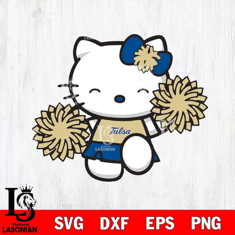 Tulsa Golden Hurricane Hello Kitty Cheerleader Svg Eps Dxf Png File, Digital Download, Instant Download