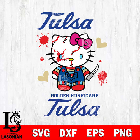 Tulsa Golden Hurricane Hello Kitty Horror 2 Svg Eps Dxf Png File, Digital Download