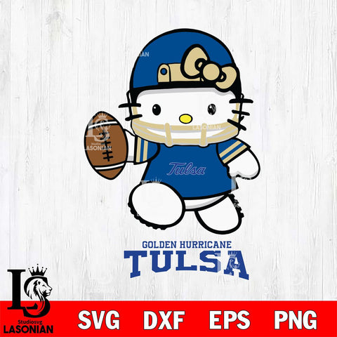 Tulsa Golden Hurricane Hello Kitty NCAA 4 Svg Eps Dxf Png File, Digital Download, Instant Download