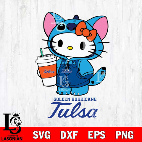 Tulsa Golden Hurricane Hello Kitty Stitch Svg Eps Dxf Png File, NCAA svg, Digital Download, Instant Download