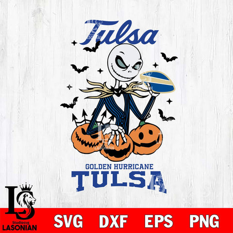 Tulsa Golden Hurricane Jack Skellington 2 halloween Svg Eps Dxf Png File, NCAA svg, Digital Download, Instant Download
