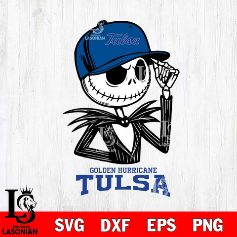 Tulsa Golden Hurricane Jack Skellington 3 Halloween Svg Eps Dxf Png File, NCAA svg, Digital Download, Instant Download