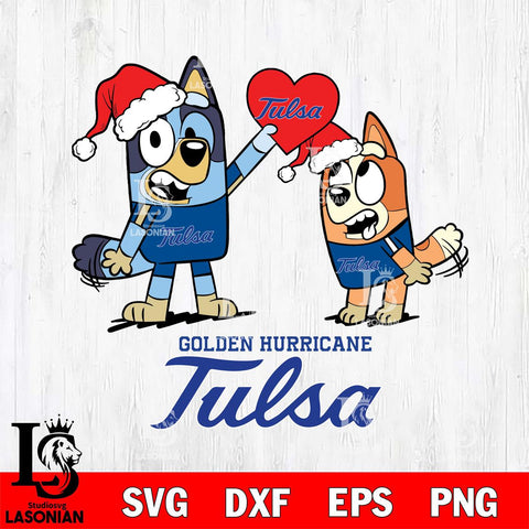 Tulsa Golden Hurricane Love Bluey Christmas Svg Eps Dxf Png File, Digital Download