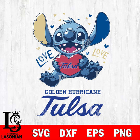Tulsa Golden Hurricane Love Stitch, Svg Eps Dxf Png File, Digital Download