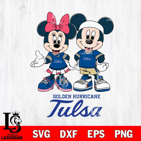 Tulsa Golden Hurricane Mickey And Minnie Football Svg Eps Dxf Png File, NCAA svg , Digital Download , Instant Download, Cricut File